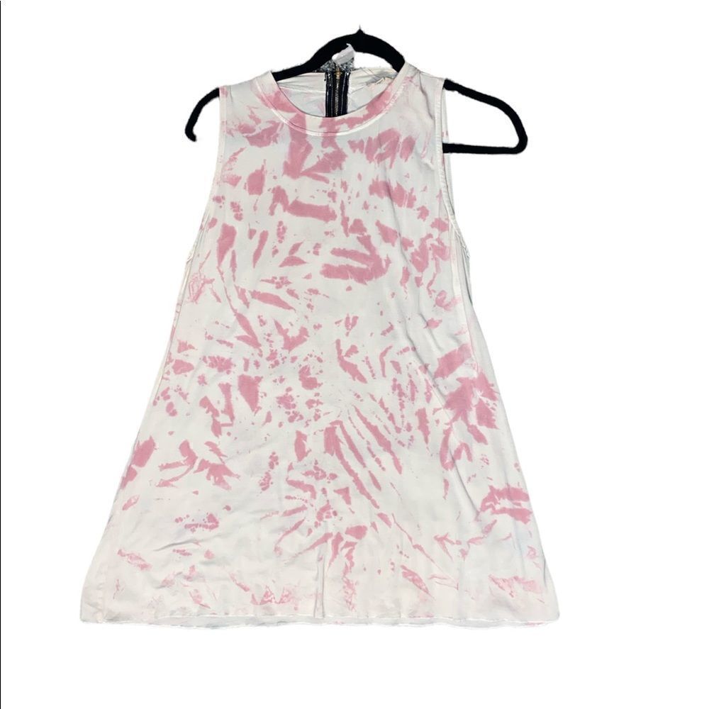 Womens Large Pink and White Tie Dye Top NWT